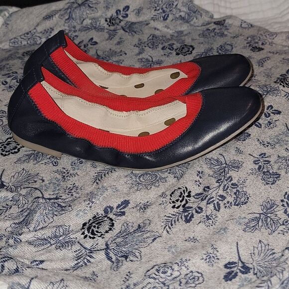 Boden Rounded Toe Hettie Ballet Scrunch Flats • Navy / Red • Size 7.5 (38 1/2) - Picture 7 of 7